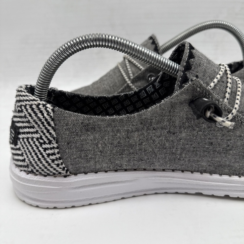 Hey Dude Wendy Womens Chambray Onyx Canvas Slip On Loafers Size 9 Shoes - Picture 4 of 16
